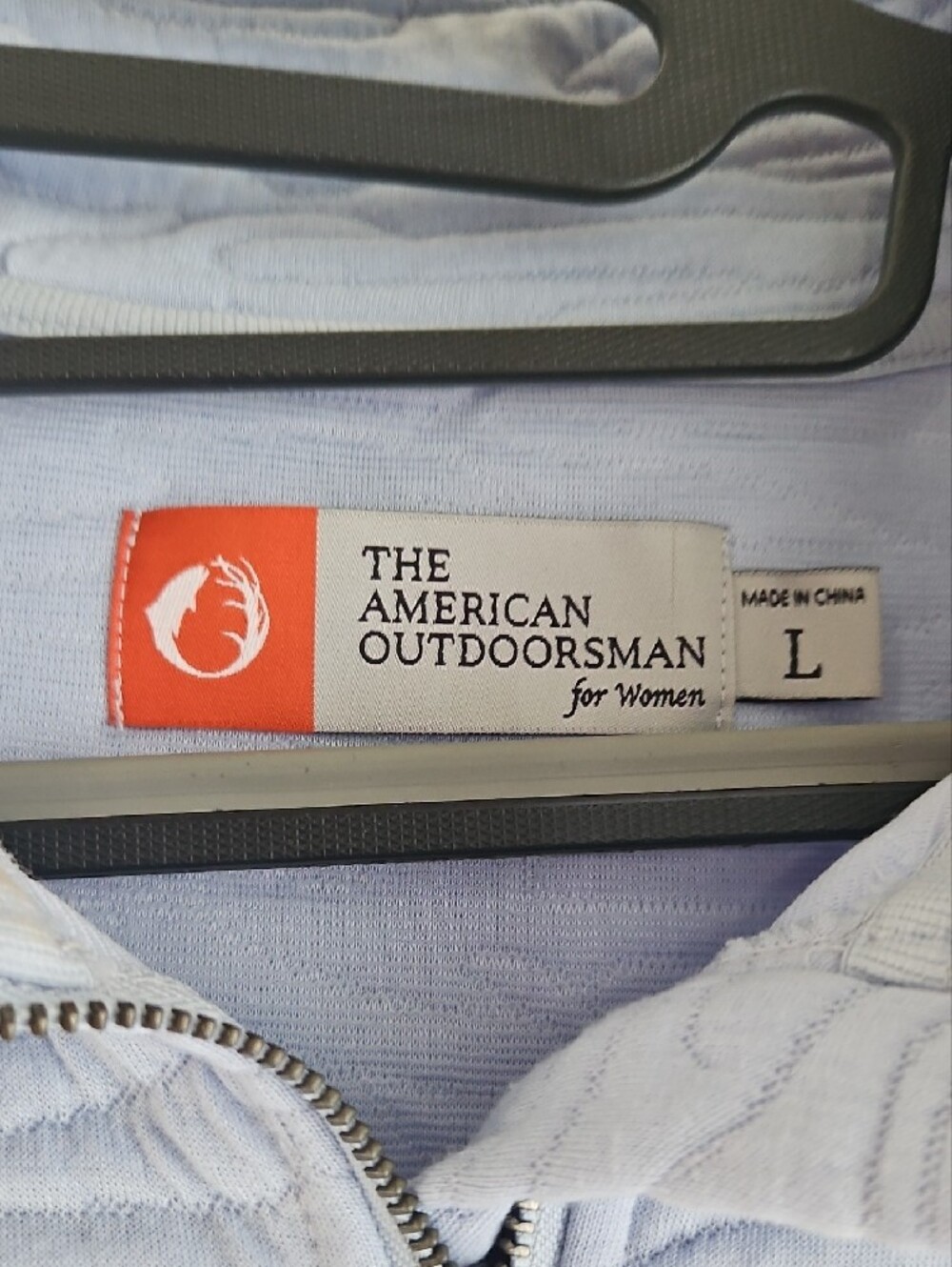 The American Outdoorsman Pale Blue Quilted Half-Zip Pullover - Picture 2 of 3